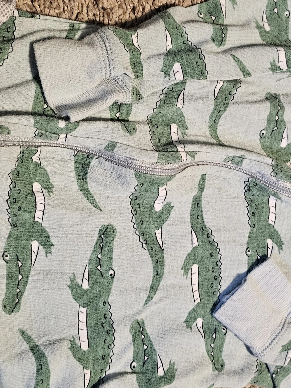 Carter's Green Alligator Print One-Piece Footie